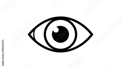 Minimalist Eye Icon Vector Illustration - Symbol of Vision, Sight, and Awareness
