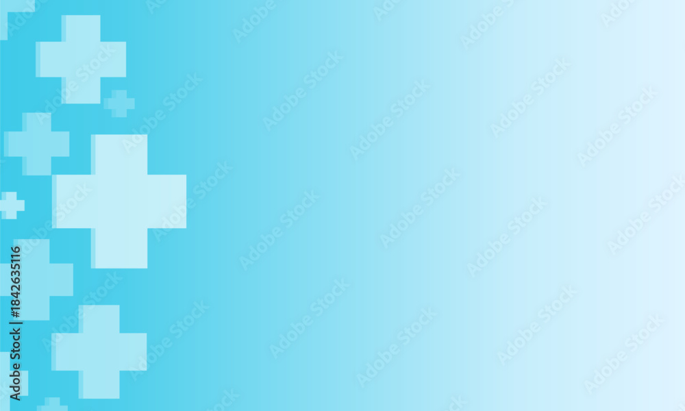 Obraz premium Blue Medical Background with 3D Crosses and Health Care Theme, Modern Healthcare Technology Banner Template with Copy space.