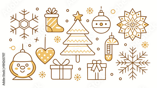vector set of christmas icons