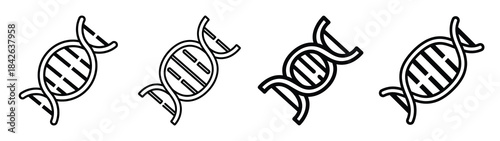 dna line editable vector icon set. back to school outline icons.