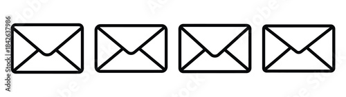 email letter line editable vector icon set. back to school outline icons.