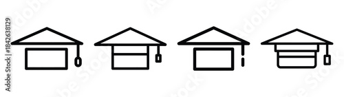 grading line editable vector icon set. back to school outline icons.