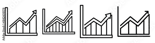 graph chart line editable vector icon set. back to school outline icons.