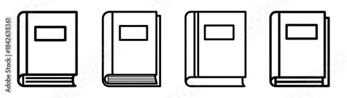 learning book line editable vector icon set. back to school outline icons.