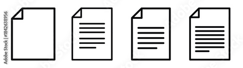 paper sheet line editable vector icon set. back to school outline icons.