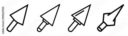 pointer stick line editable vector icon set. back to school outline icons.