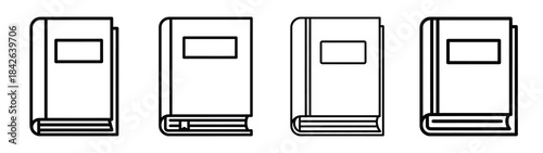science book line editable vector icon set. back to school outline icons.