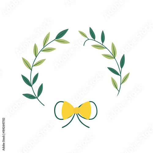 Minimal doodle border with lemon branches, tiny bow ties, and curved wave elements, retro aesthetic.
