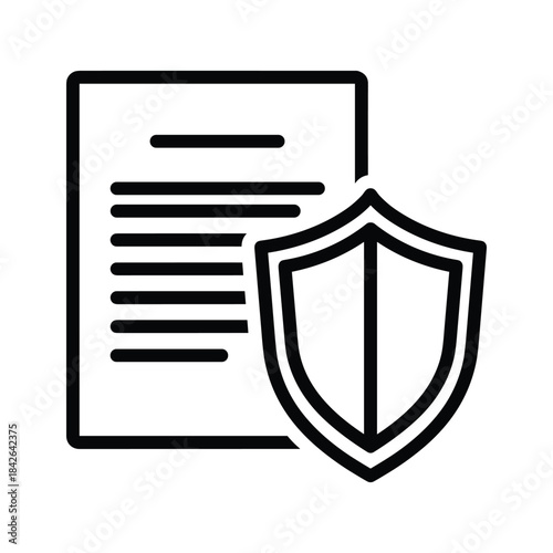 Secure document protection with shield icon