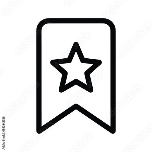 Favorite bookmark icon with star symbol