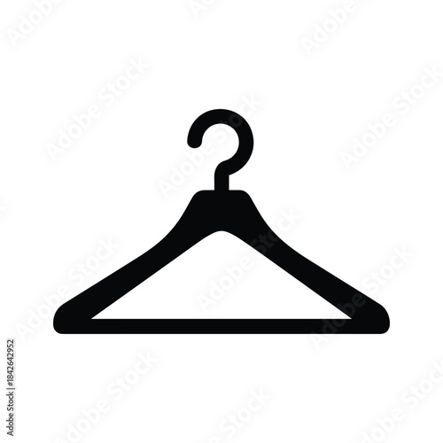 Simple black coat hanger icon