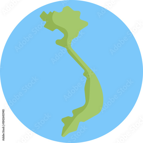 Simplified map icon representing navigation in Vietnam.