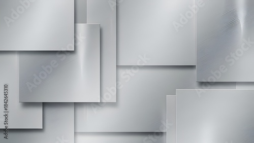Wallpaper Mural Overlapping silvery metallic geometric squares create an industrial mosaic background design Torontodigital.ca