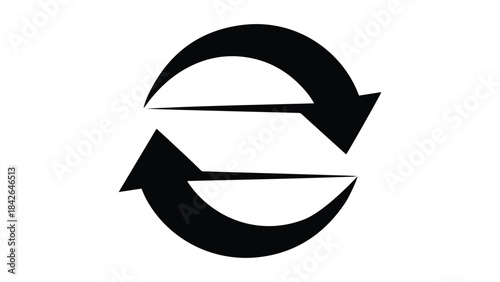 Two-Way Circular Arrows Refresh Icon for Recurring Transactions and Synchronization