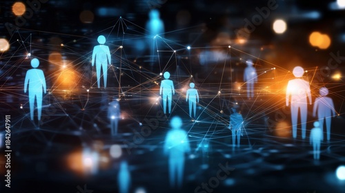 Wallpaper Mural A visually striking illust n depicting a complex interconnected technology network with digital human figures Torontodigital.ca