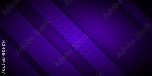 Vibrant purple abstract background with diagonal stripes and halftone dot pattern. Ideal for modern design projects, digital banners, tech visuals, and trendy marketing materials. vector illustrator.