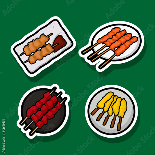 Sweet and delicious beef satay meal set