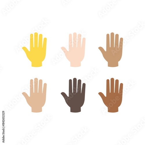 hand high five raised in the air palm finger emoji symbol sign icon vector illustration isolated flat