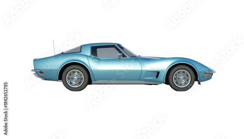 Blue corvette sports car isolated on a transparent background vehicle
