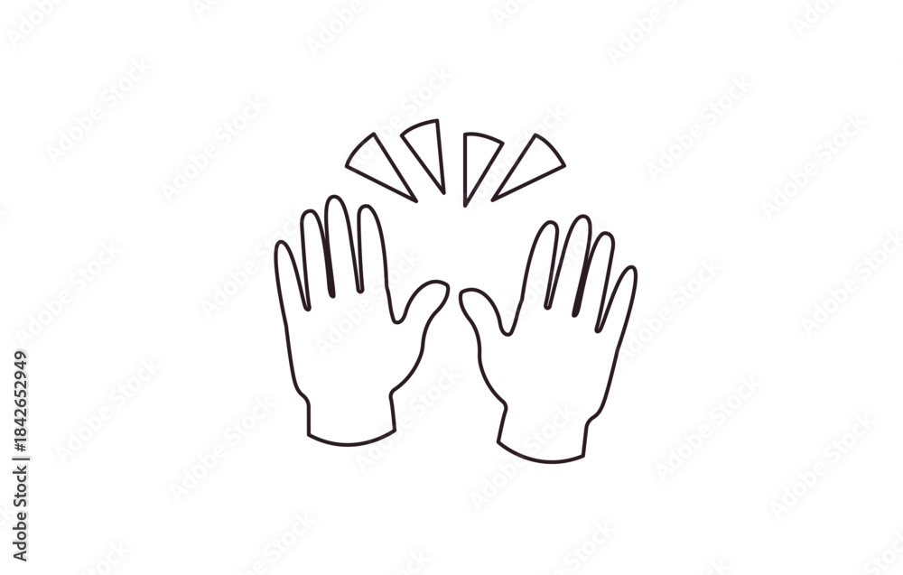 Obraz premium raising hands pair of hands raised in air happy joy celebration hand fingers emoji symbol sign icon vector illustration isolated flat