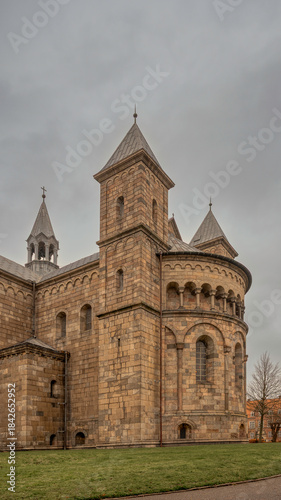 the Viborg Cathedral against a grey sky