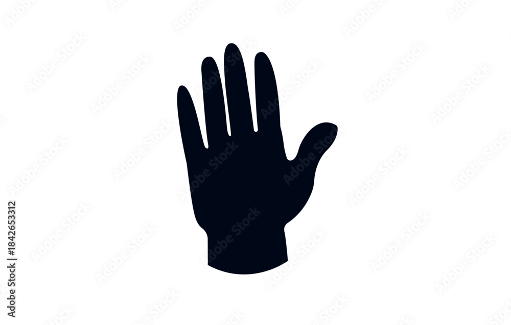 Fototapeta premium hand high five raised in the air palm finger emoji symbol sign icon vector illustration isolated flat