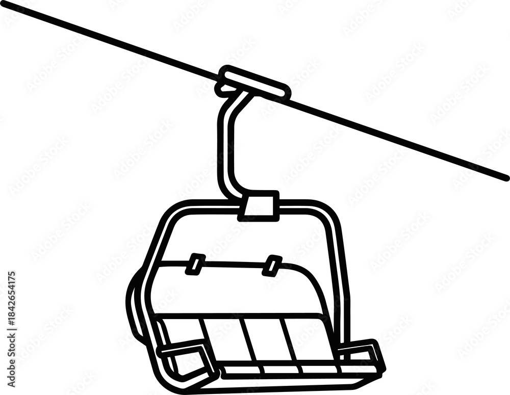 Fototapeta premium A clean line drawing of a ski lift