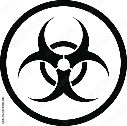 Black biohazard symbol isolated on
