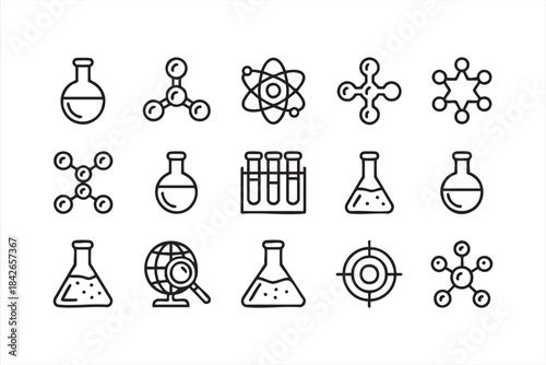 Molecular Science Icon Collection for Research Tools, Classroom Materials, and STEM Interfaces