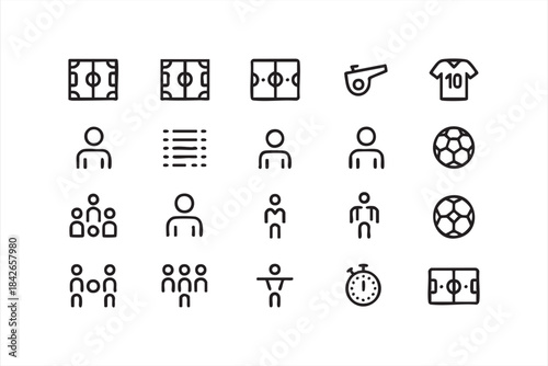 Referee, Whistle, and Team Symbols for Training Apps, Sports Platforms, and Match Systems