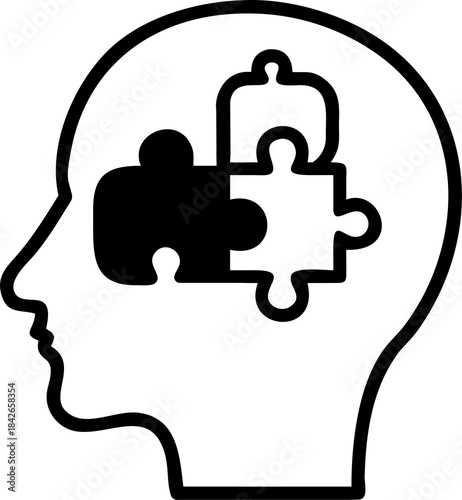 human head with puzzle
