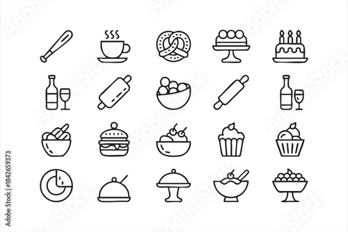 Food and Drink Icon Pack for Ordering Systems, Kitchen Dashboards, and Menu Templates