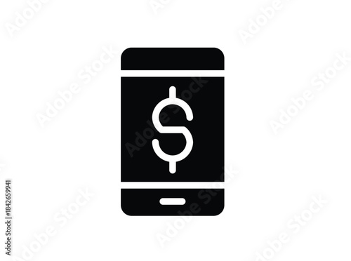 Smartphone with Dollar Sign Icon Representing Mobile Payment Technology