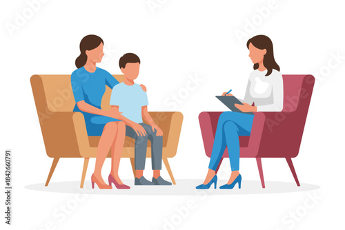 Family Therapy Session Illustration Concept