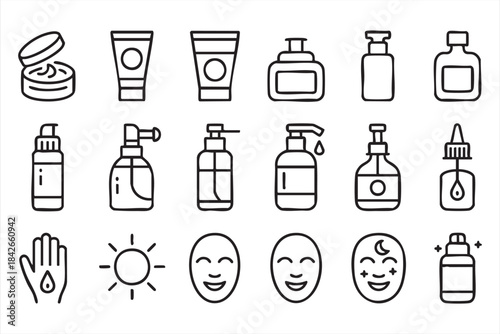 Minimal beauty care containers for wellness and self-care visuals