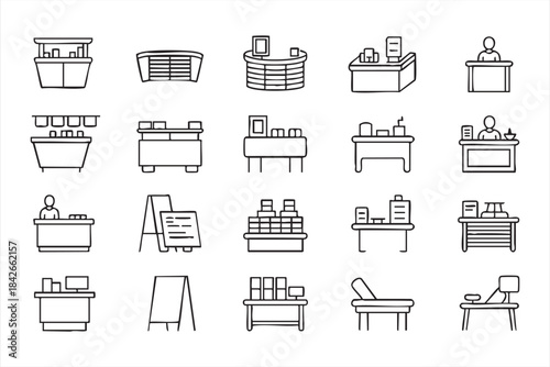 Store shelving and vendor stands for retail planning materials