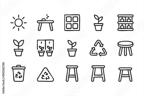 Irrigation and drip watering system graphics for garden and field design