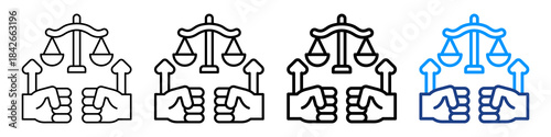 Competition Law Icon Different Style Outline Collection Set.