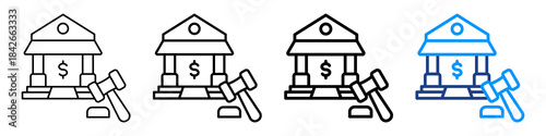 Regulatory Office Icon Different Style Outline Collection Set.