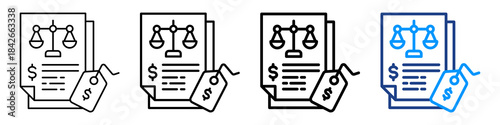 Price Regulation Icon Different Style Outline Collection Set.