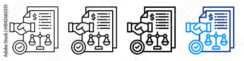 Law Agreement Icon Different Style Outline Collection Set.