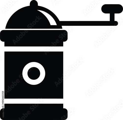 Vintage Coffee Grinder Silhouette Icon