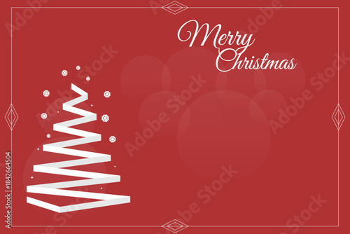 Minimalist Christmas Tree Background with Merry Christmas Text