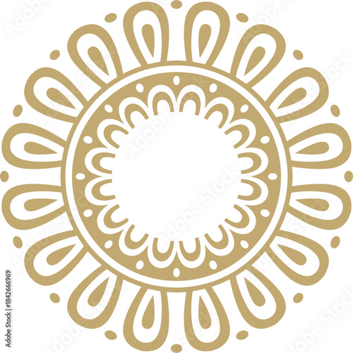 Classic Greek golden round ornament. Vector pattern, circle of ancient Hellenes. European border - ring.