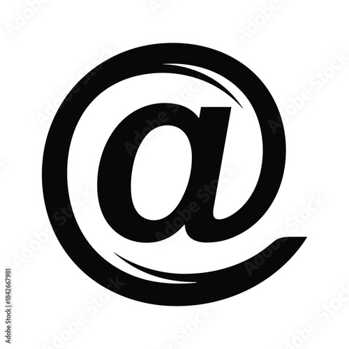 Black at sign with a, a symbol used in email addresses and social media handles isolated on