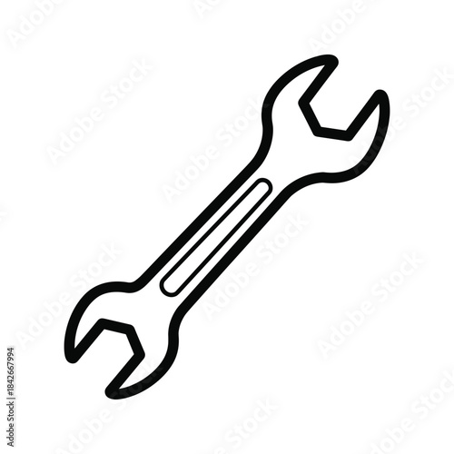 Illustration of a wrench isolated on, a versatile tool for various mechanical tasks and repairs