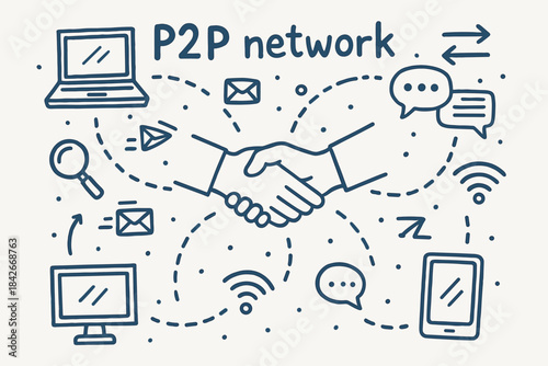 P2P Network Handshake Illustration