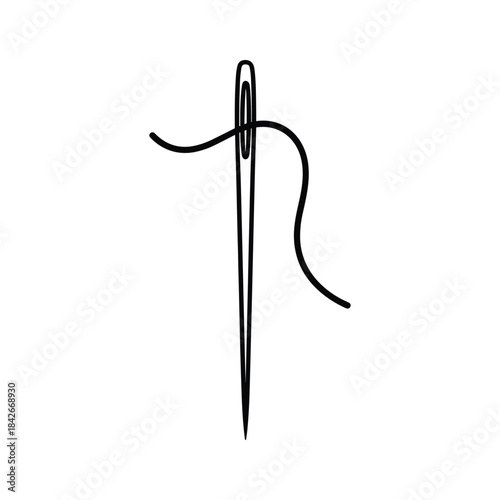 Sewing needle with thread