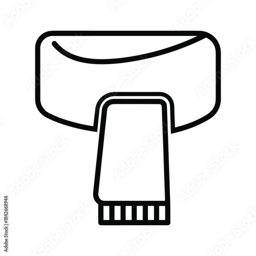 Simple black and white icon of a hair dryer