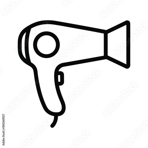Simple line drawing of hair dryer